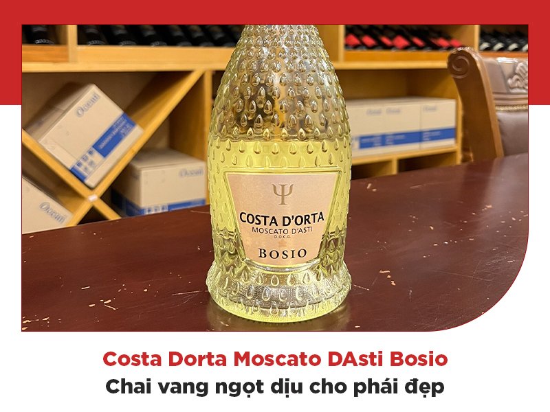 Rượu vang trắng ngọt Costa D'orta Moscato D'Asti Bosio - Chai vang được lòng phái đẹp