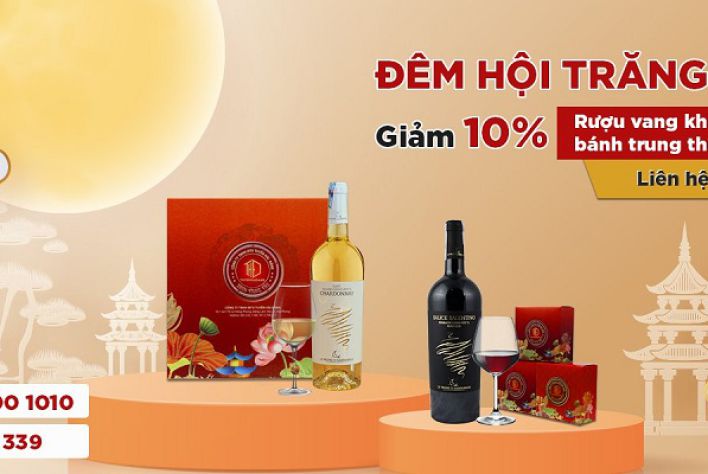 Giảm 10% khi mua rượu vang cùng bánh trung thu dịp trăng rằm 2022