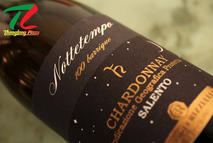 Rượu vang trắng đẳng cấp I.G.P vùng Salento - Nottetempo 100 Barrique Chardonnay