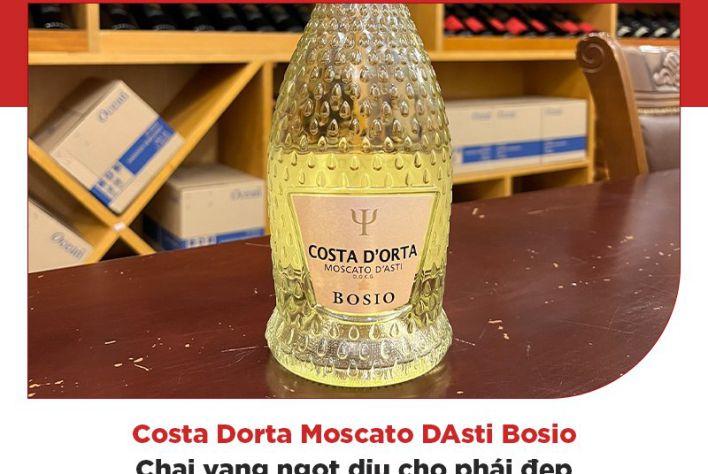 Rượu vang trắng ngọt Costa D'orta Moscato D'Asti Bosio - Chai vang được lòng phái đẹp